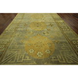 Flora Khotan Hand-knotted Wool Sky Blue Vege Dyed Oriental Rug (6' x 9') - 6' x 9'