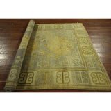 Flora Khotan Hand-knotted Wool Sky Blue Vege Dyed Oriental Rug (6' x 9') - 6' x 9'