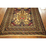 Geometric Balouch Runner Hand-knotted Persian Navy Wool Rug (3' x 9')