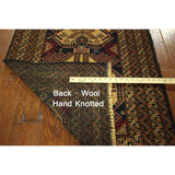 Geometric Balouch Runner Hand-knotted Persian Navy Wool Rug (3' x 9')