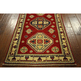 New HQ Wool Super KazakPure Red Veg Dyed Hand-knotted Diamond Cut Rug (2'2 x 6'0)