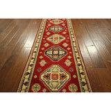 New HQ Wool Super KazakPure Red Veg Dyed Hand-knotted Diamond Cut Rug (2'2 x 6'0)