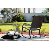 New Haven Brown and Black Wicker Outdoor Rocking Chair