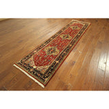 H5227 Heriz Tribal Design All-over Hand-knotted Wool Serapi Red Rug (3' x 11')