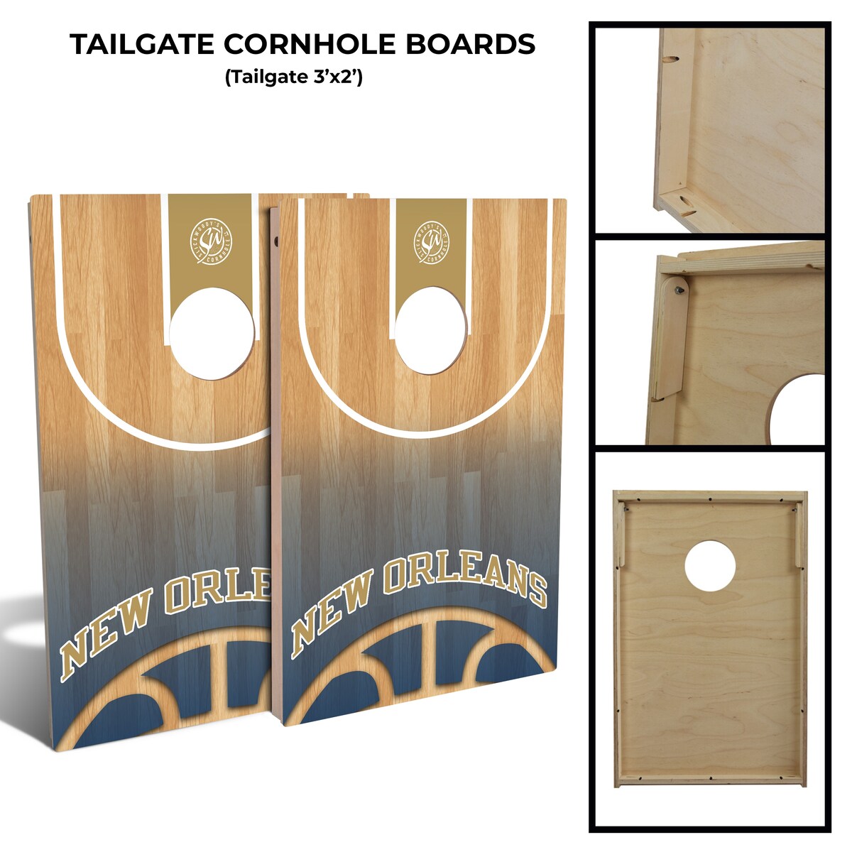 New Orleans Basketball Tailgate Cornhole Board Set (Includes 8 Bags) - N/A