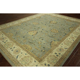 Pakistani Peshawar Blue Floral Chobi Hand-knotted Wool Area Rug (8' x 10')