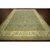 Pakistani Peshawar Blue Floral Chobi Hand-knotted Wool Area Rug (8' x 10')