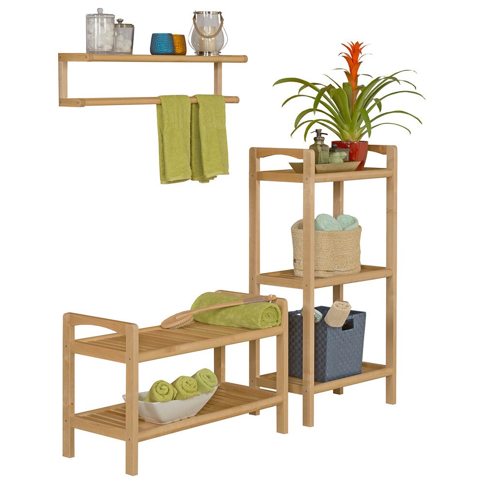 NewRidge Home Solid Wood Abingdon Bench, Blonde
