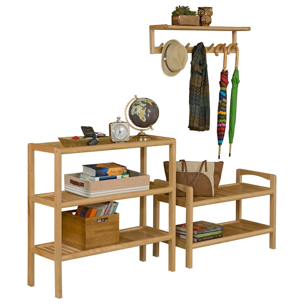 NewRidge Home Solid Wood Abingdon Bench, Blonde
