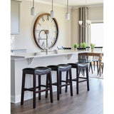 Julian 26" Counter Height Espresso Bar Stool with Black Faux Leather Seat