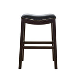 Julian 26" Counter Height Espresso Bar Stool with Black Faux Leather Seat