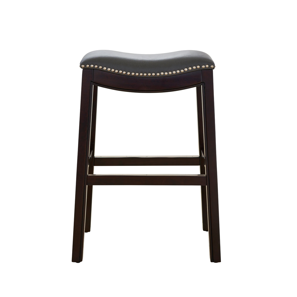 Julian 26" Espresso Counter Height Bar Stool with Gray Faux Leather Seat