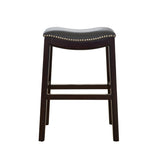 Julian 26" Espresso Counter Height Bar Stool with Gray Faux Leather Seat