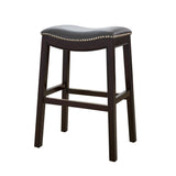 Julian 26" Espresso Counter Height Bar Stool with Gray Faux Leather Seat