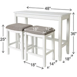 New Ridge Home Pub-Height Sofa Table with Two Counter-Height Stools