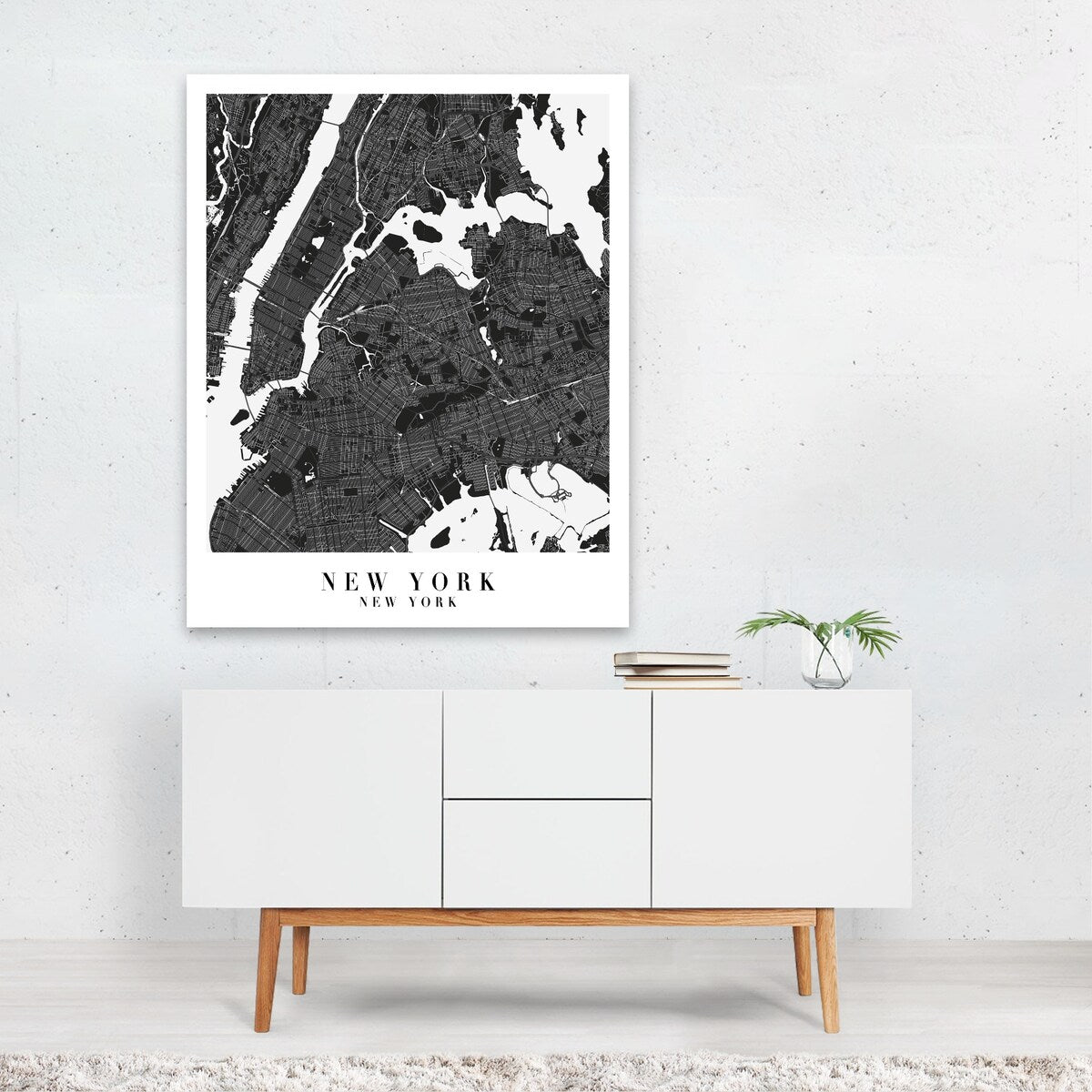New York City Maps Minimal Art Print/Poster
