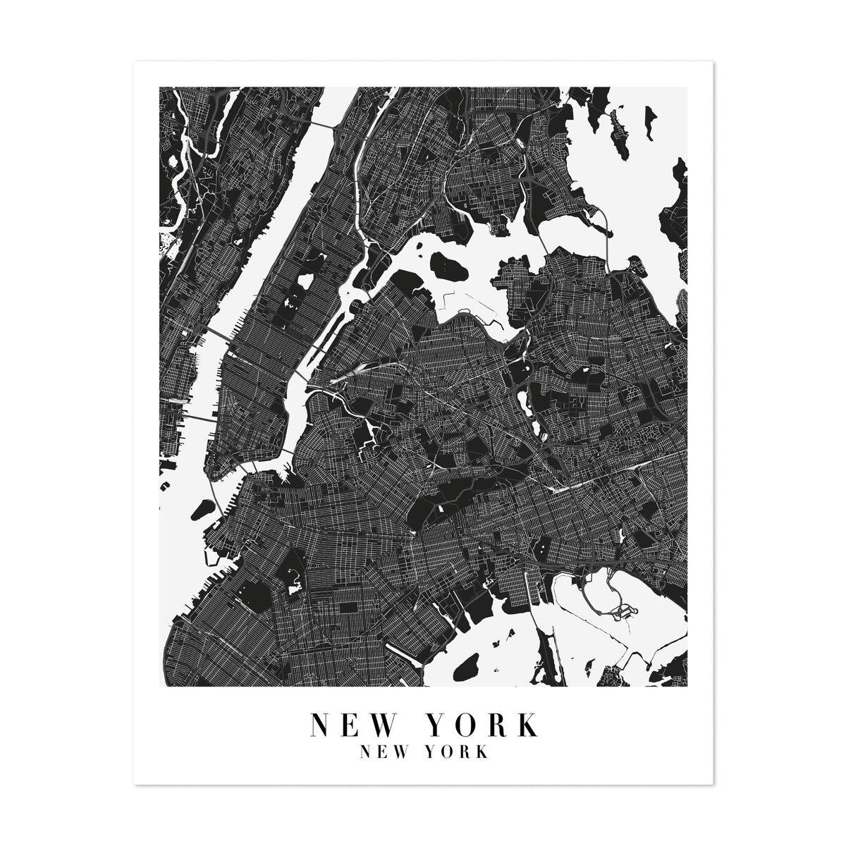 New York City Maps Minimal Art Print/Poster