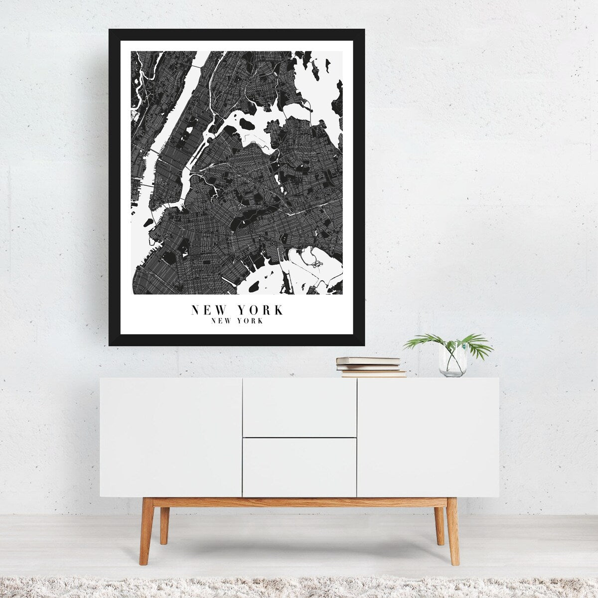 New York City Maps Minimal Art Print/Poster