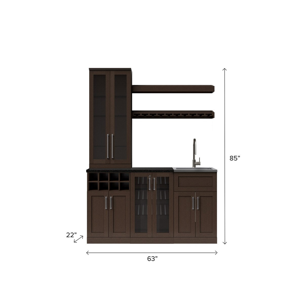 NewAge Products Home Bar 63-in x 85-in White Rectangle Bar Cabinet