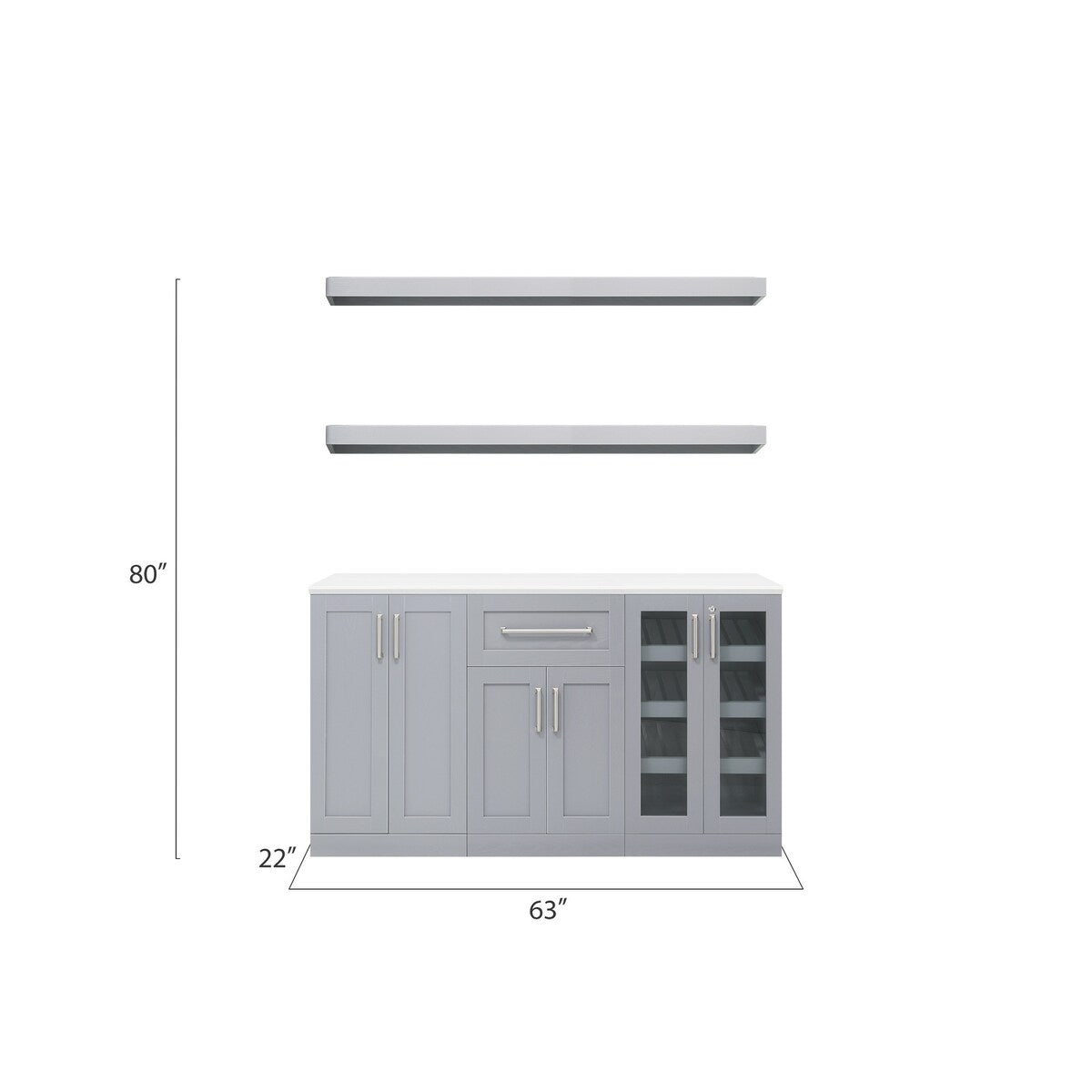 NewAge Products 21" Home Bar 6-Piece Cabinet Set