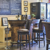 New Ridge Home Chapman 31in. Bar-Height Swivel Barstool with High-Back, Distressed Walnut Finish