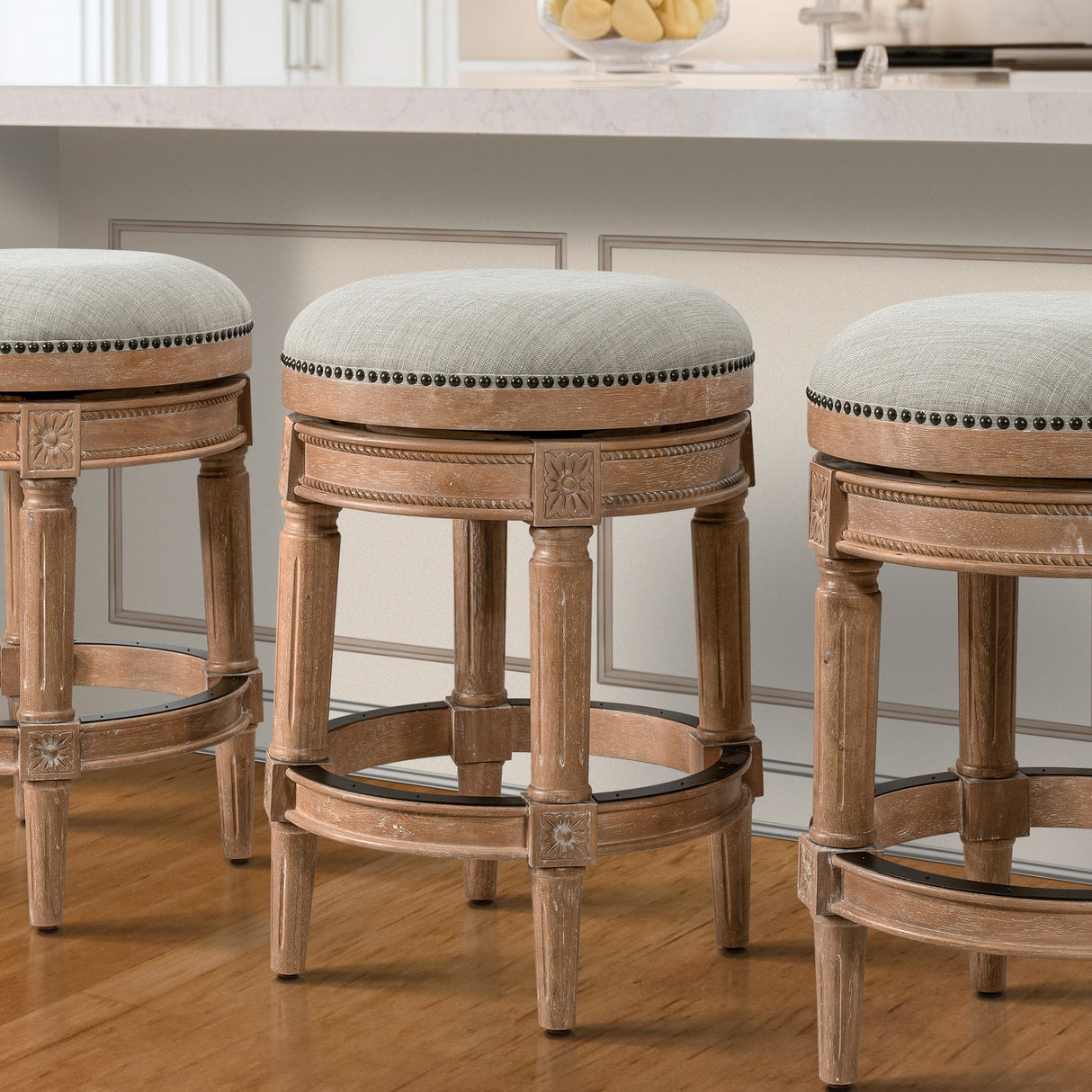New Ridge Home Goods Chapman Backless Swivel 26" Counter-Height Bar Stool - Counter Height