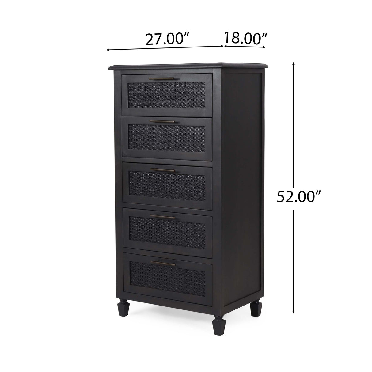 Newell Rustic Acacia Wood and Cane 5 Drawer Dresser by Christopher Knight Home