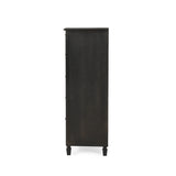 Newell Rustic Acacia Wood and Cane 5 Drawer Dresser by Christopher Knight Home