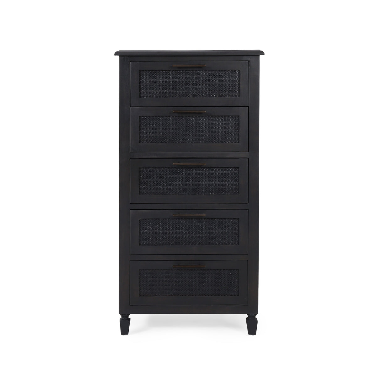 Newell Rustic Acacia Wood and Cane 5 Drawer Dresser by Christopher Knight Home