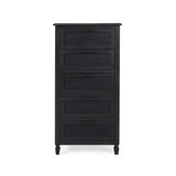 Newell Rustic Acacia Wood and Cane 5 Drawer Dresser by Christopher Knight Home