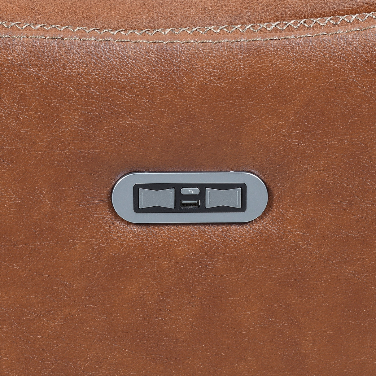 Newport Power Top Grain Leather Reclining Loveseat with Console by Greyson Living