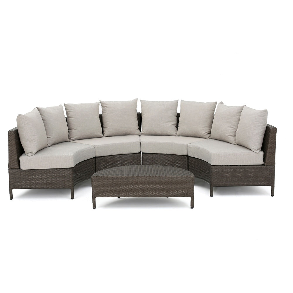 Newton Outdoor 4-seater Sectional Sofa Set by Christopher Knight Home