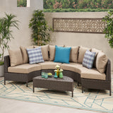 Newton Outdoor 4-seater Sectional Sofa Set by Christopher Knight Home