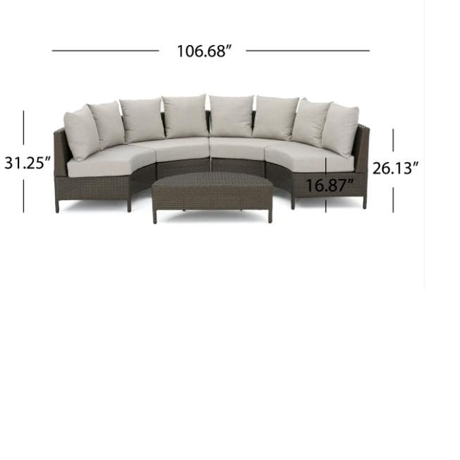 Newton Outdoor 4-seater Sectional Sofa Set by Christopher Knight Home