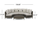 Newton Outdoor 4-seater Sectional Sofa Set by Christopher Knight Home