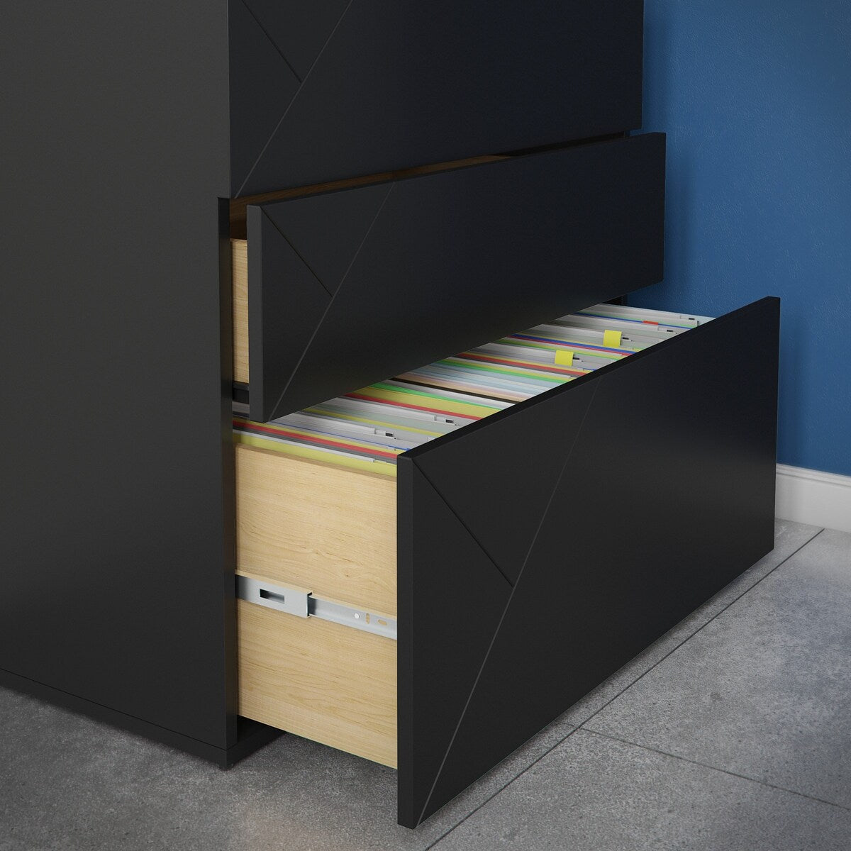 Nexera Atypik 3-Drawer Storage and Filing Cabinet
