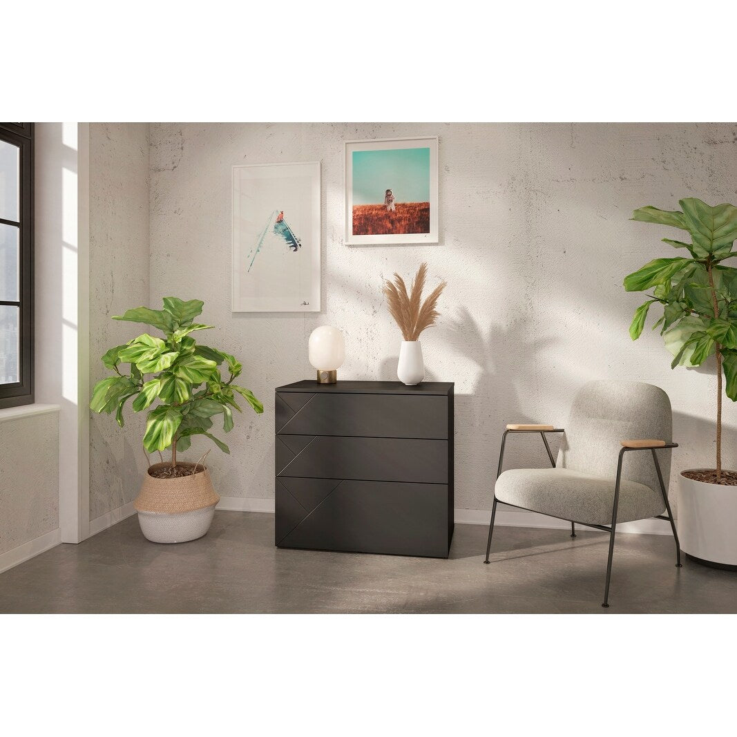 Nexera Atypik 3-Drawer Storage and Filing Cabinet