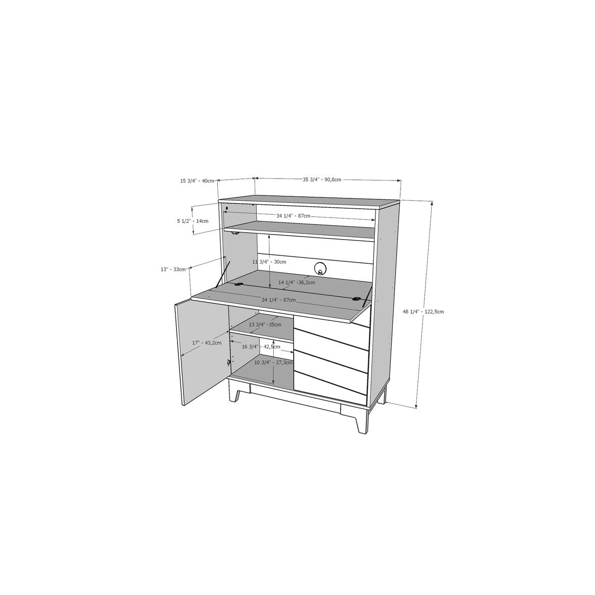 Nexera Boss Secretary Desk