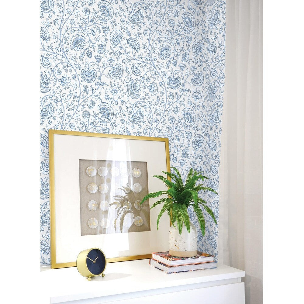NextWall Paisley Trail Peel and Stick Removable Wallpaper