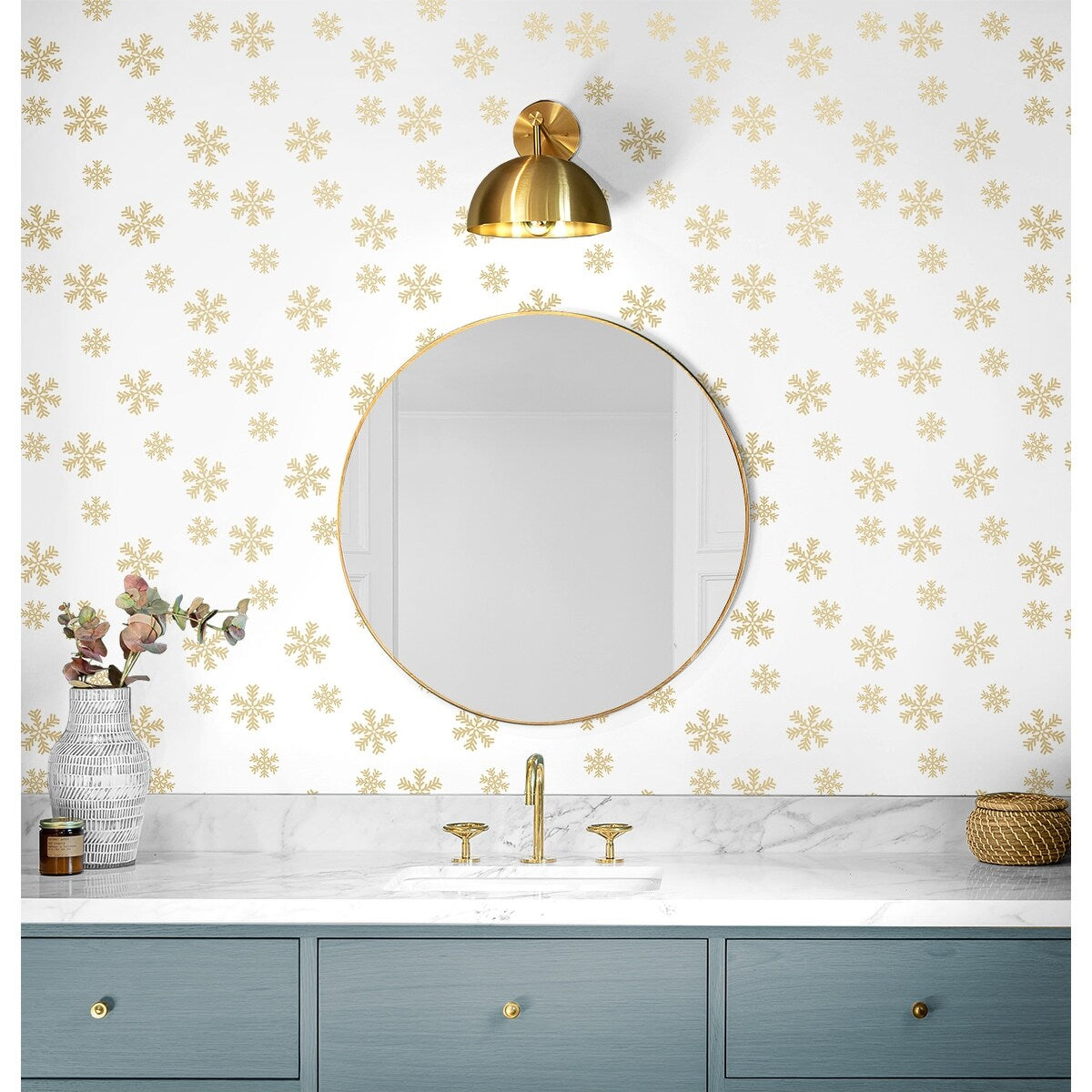 NextWall Snowflakes Peel and Stick Wallpaper