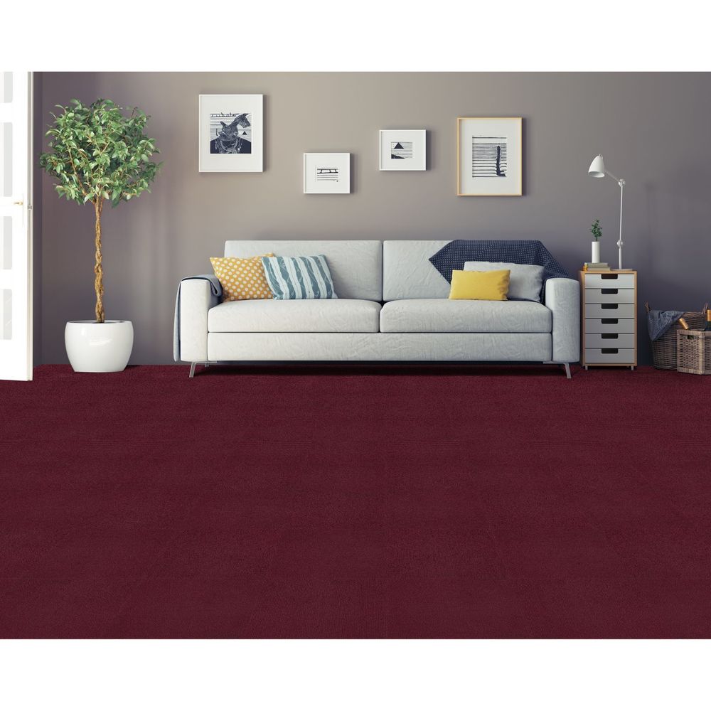 Achim Nexus Burgundy Self Adhesive Carpet Floor Tile (12 Tiles)
