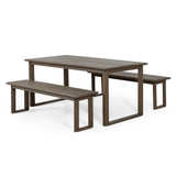 Nibley Outdoor Acacia Wood Outdoor 3 Piece Picnic Dining Set by Christopher Knight Home