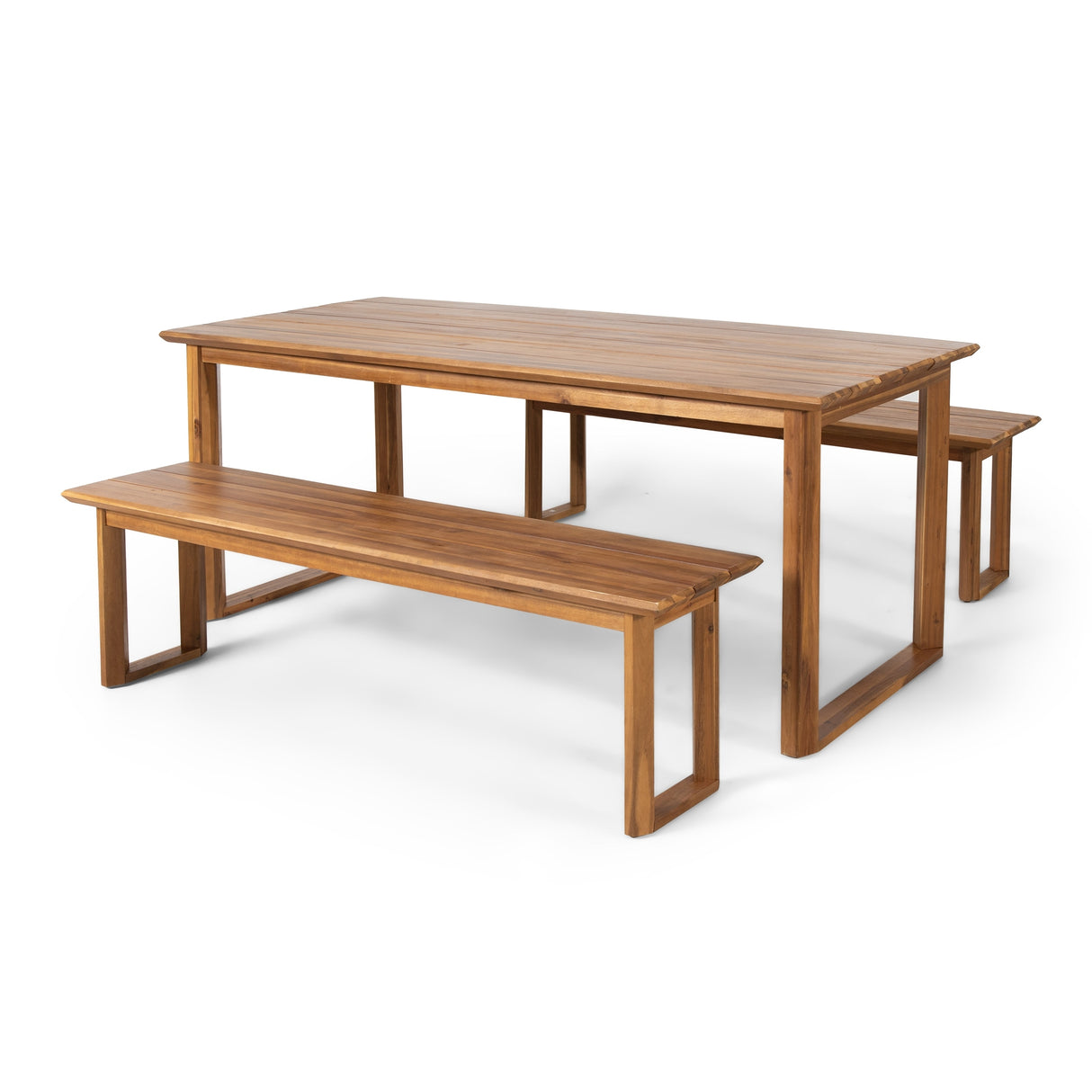 Nibley Outdoor Acacia Wood Outdoor 3 Piece Picnic Dining Set by Christopher Knight Home