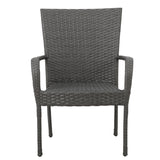 Nibley Outdoor Acacia Wood and Wicker Dining Set by Christopher Knight Home
