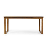 Nibley Outdoor Acacia Wood and Wicker Dining Set by Christopher Knight Home