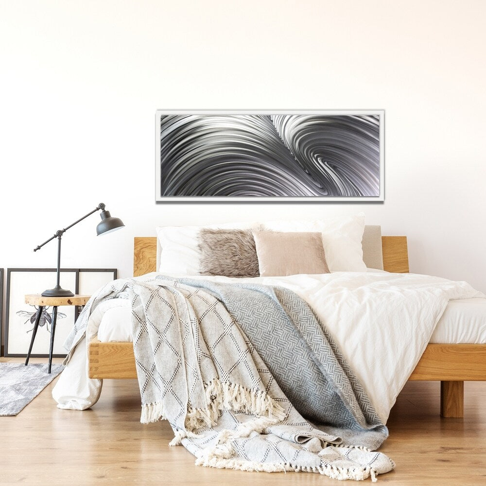 NAY 'Fusion Composition" White/ Grey Contemporary Metal Wall Art