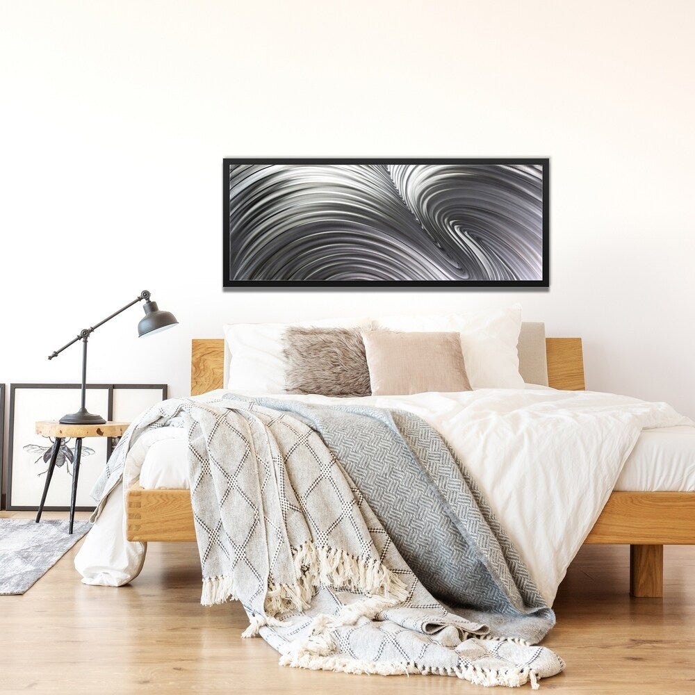 NAY 'Fusion Composition" White/ Grey Contemporary Metal Wall Art