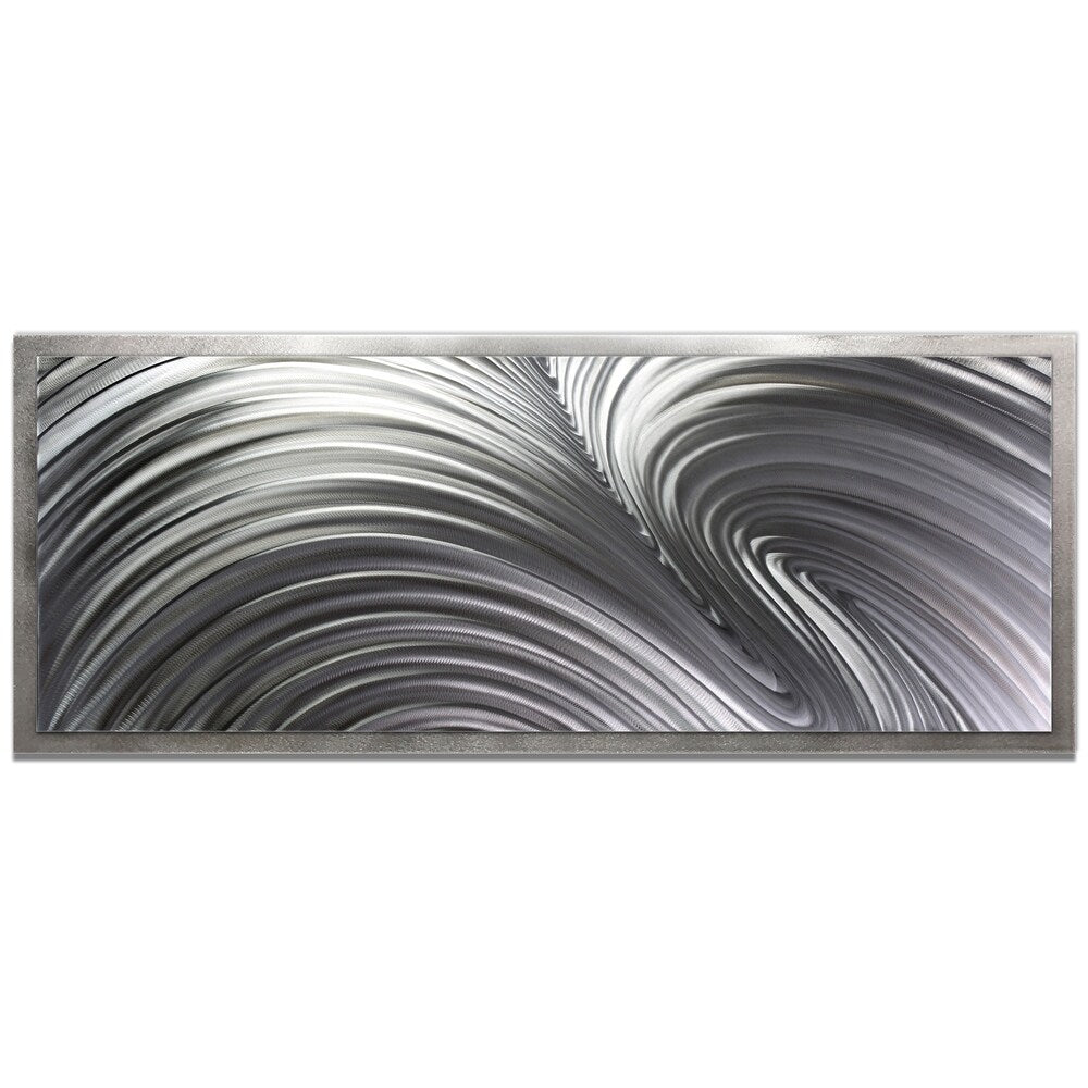 NAY 'Fusion Composition" White/ Grey Contemporary Metal Wall Art