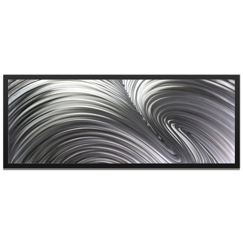 NAY 'Fusion Composition" White/ Grey Contemporary Metal Wall Art