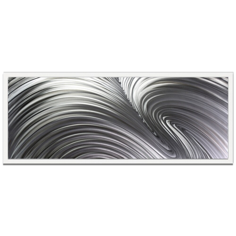 NAY 'Fusion Composition" White/ Grey Contemporary Metal Wall Art